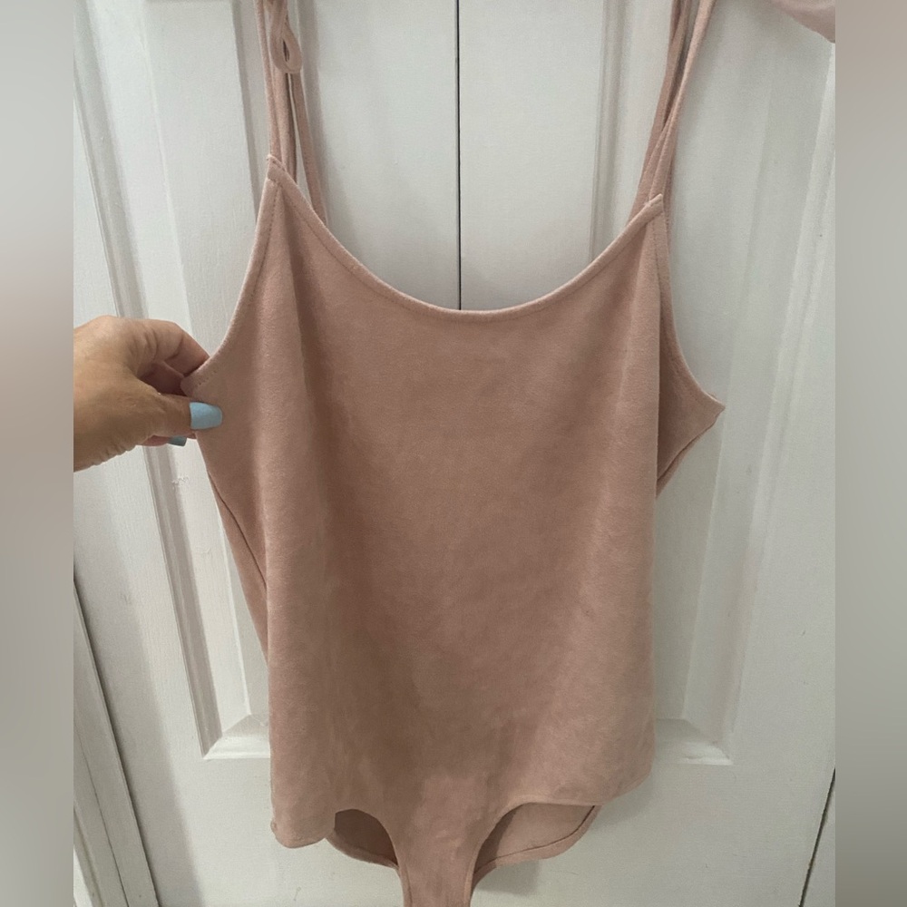 New me to we  tan microfiber soft bodysuit size M